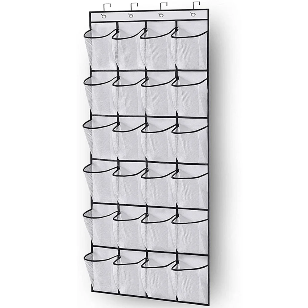 24 Grid Wall-mounted Sundries Shoe Organiser Fabric Closet Bag Storage Rack Mesh Pocket Wall-mounted Sundries Fabric Closet Bag