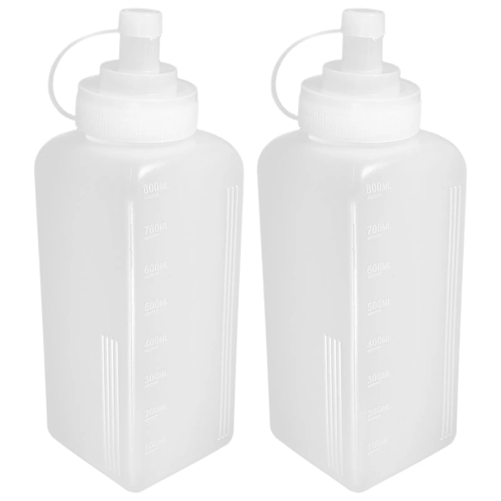 2 Botellas de 800 ml para Salsas, Condimentos, Ketchup, Mostaza, Mayonesa, Salsa Picante, Dispensador de Aceite, Transparentes, Esenciales para la Cocina