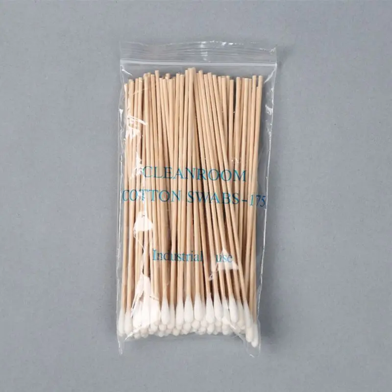 200Pcs 15CM Long Wooden Handle Cotton Swab Single-Head Ear Nose Cleaning Drop Shipping