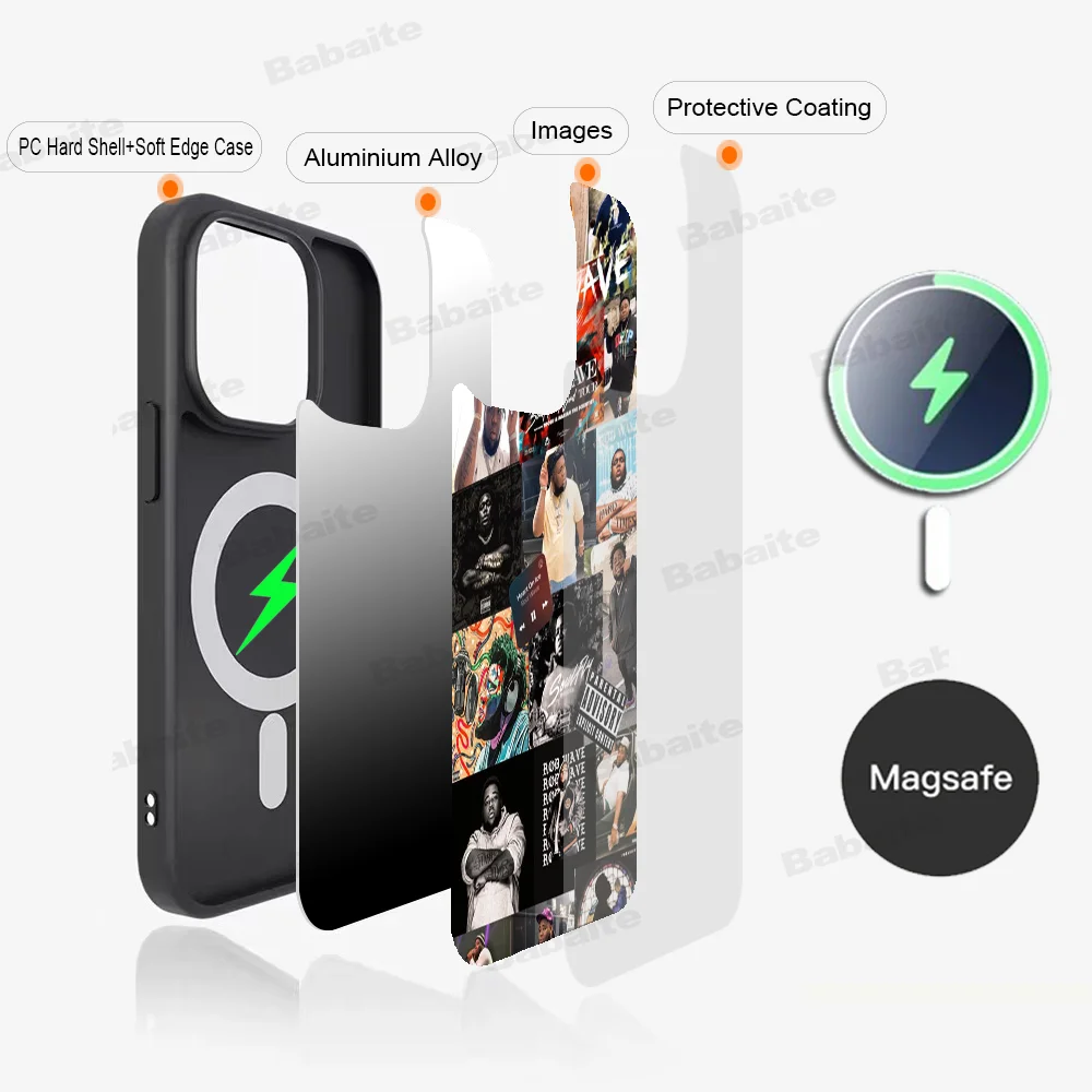 Rod Wave Rapper Cool Man Phone Case Magnetic Case For IPhone 16 14 13 12 11 15 Pro Max Plus For Magsafe Wireless Charge Cover