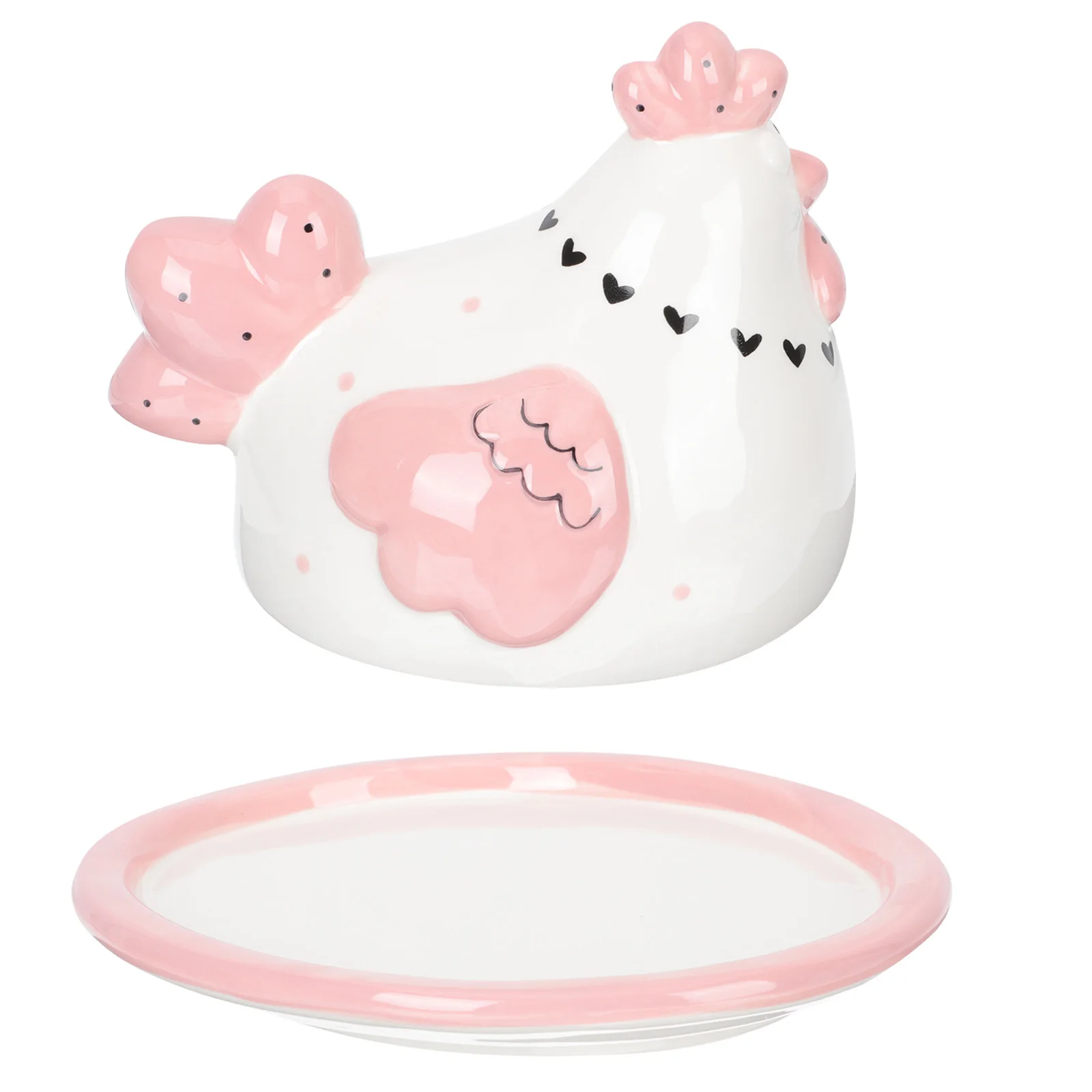 

1Pcs Ceramic Butter Box Lovely Chick Shaped Design Smooth Edge Airtight Food Storage for Kitchen Restaurant Dessert Serving