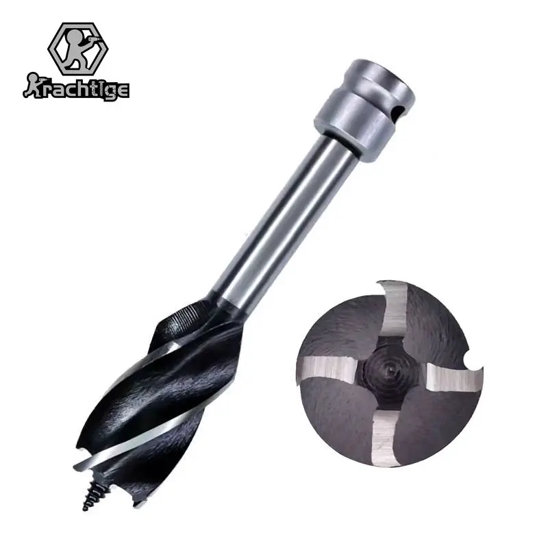 

16-35mm Four Edge Four Slot Drill Woodworking Hole Opener Electric Wrench Bit Changeover Head Reamer Hexagon Handle Roller Drill