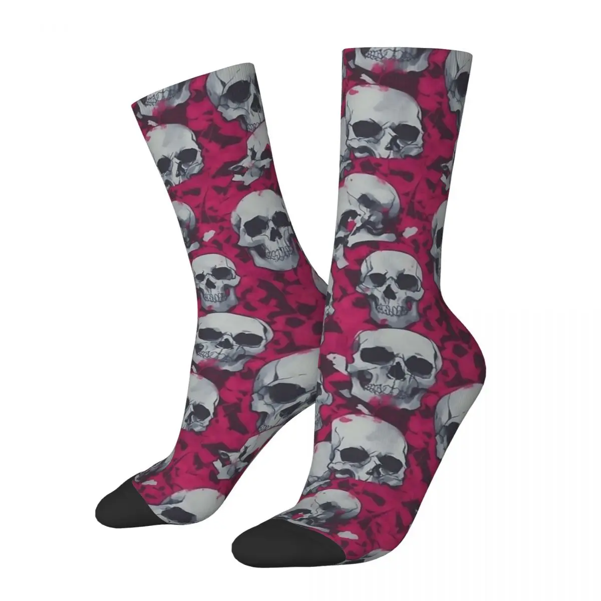 Aesthetic Skulls Pattern Stockings Couple Rose Socks High Quality Modern Socks Autumn Running Sports Non Slip Printed Socks Gift