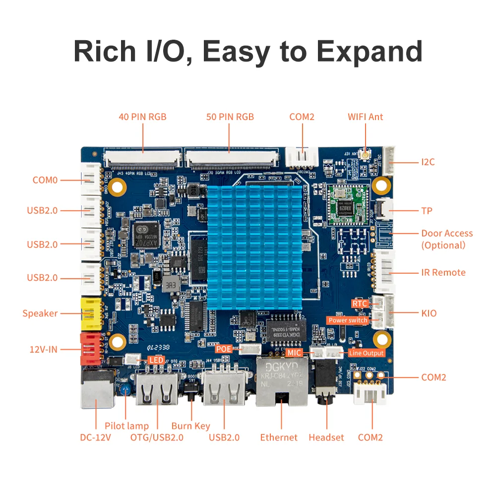 H-A133R Allwinner A133 Development Motherboard SBC 4GB RAM 128GB ROM With Serial Port for  digital signage touch interactive