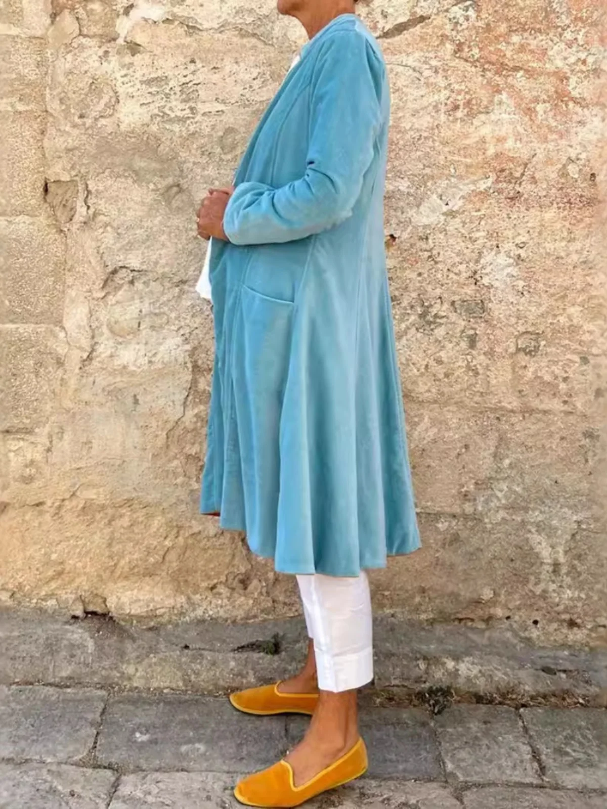 Manteau Long décontracté Double face pour femmes, automne hiver, coupe-vent de rue, fermeture à glissière en Fiber de Polyester