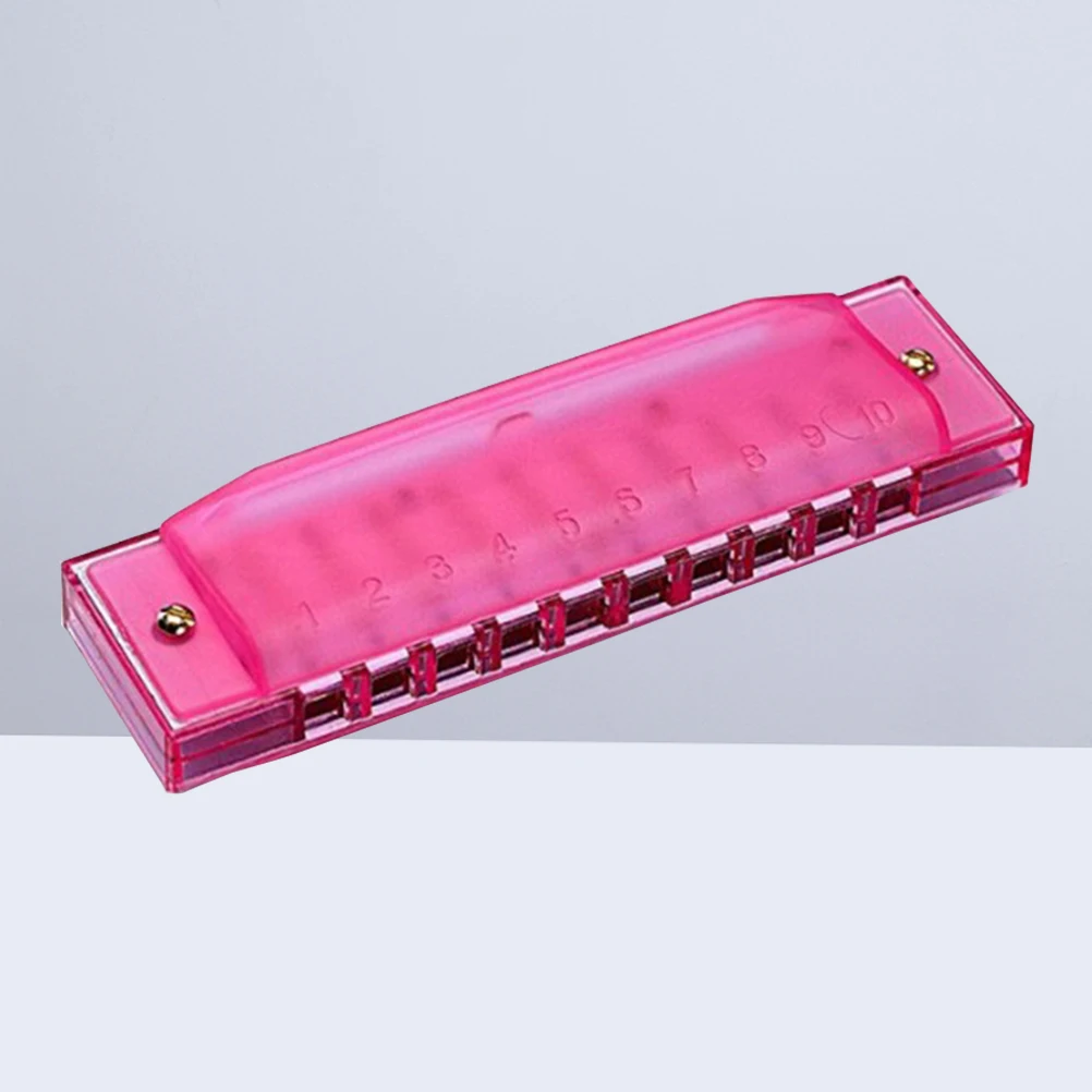 

10 Hole Harmonica Music Themed Gifts Toddler Musical Instruments Plastic Pink Childrens Toy