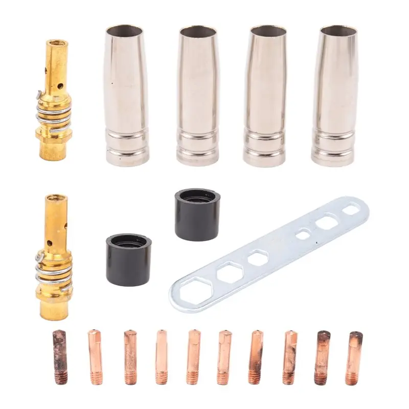 ABVA-19Pcs Nozzle Contact Tips Holder For Mig Welder Torch Contact Semi-Automatic Welding Tool For 15AK Welding Torch