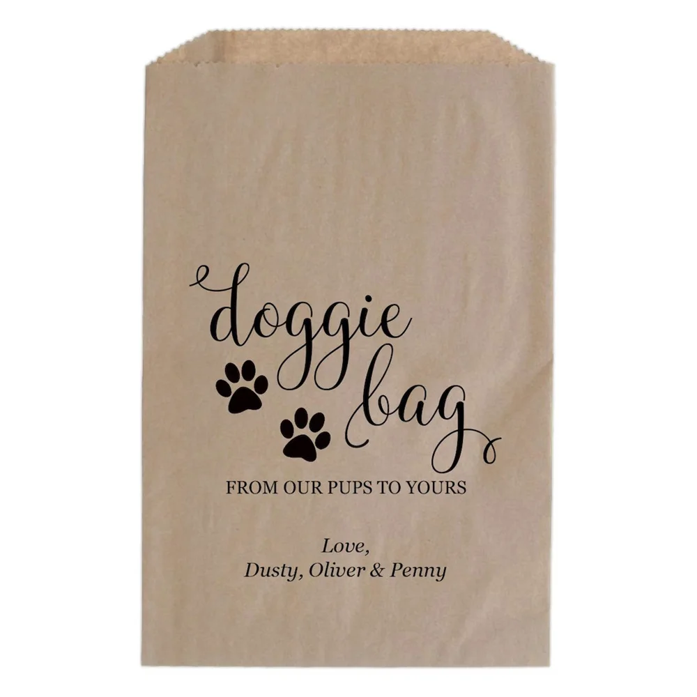 25pcs Wedding doggie bag - Wedding doggy bag - Dog treat bags for wedding - Wedding favor bags