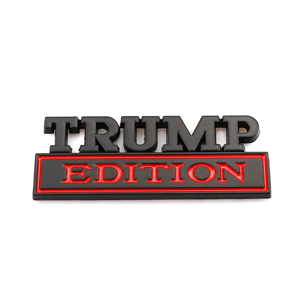 3D TRUMP EDITION Letter Metal Labeling Car Modification Leaf Plate Car Logo Rear Tailbox Alloy Labeling Car Stickers Accessories