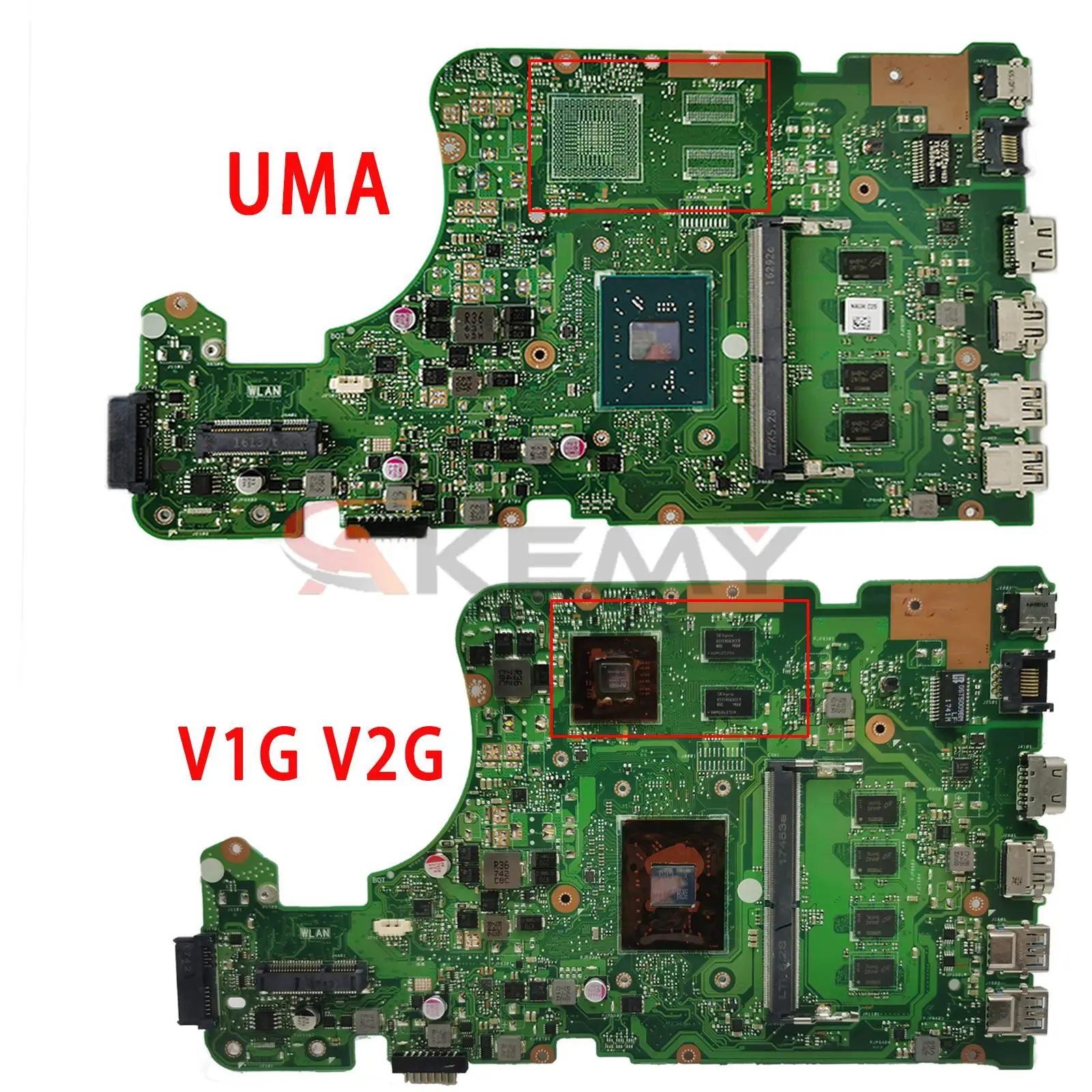 Akemy X555QG Mainboard For ASUS X555BP A555Q A555B X555QA X555BA Laptop Motherboard A6 A9 A10 A12 CPU 4GB/8GB-RAM PM/UMA