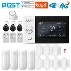 PGST PG-107 4G Tuya Wireless Home WIFI GSM Home Security With Motion Detector Sensor Burglar Alarm System Support Alexa & Google