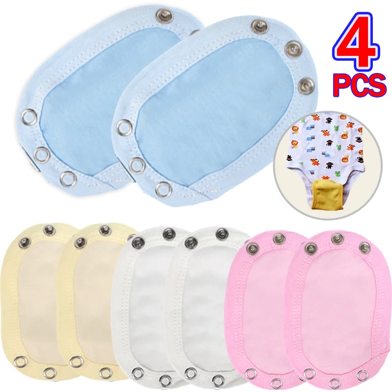 4PCS Soft Jumpsuit Extended Cloth Pad Baby Crotch Cotton Jumpsuit Extended Button Climbing Suit Extended Diaper Pads