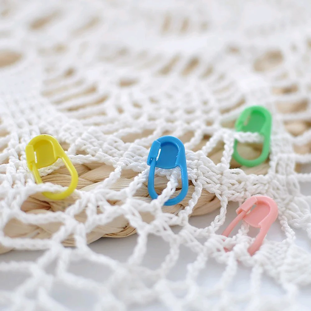 10/30/50/100pc Plastic Pins Locking Stitch Markers Sweater Yarn Mark Buckle Needle Knitting Tools Accessories Counting Clip Hook