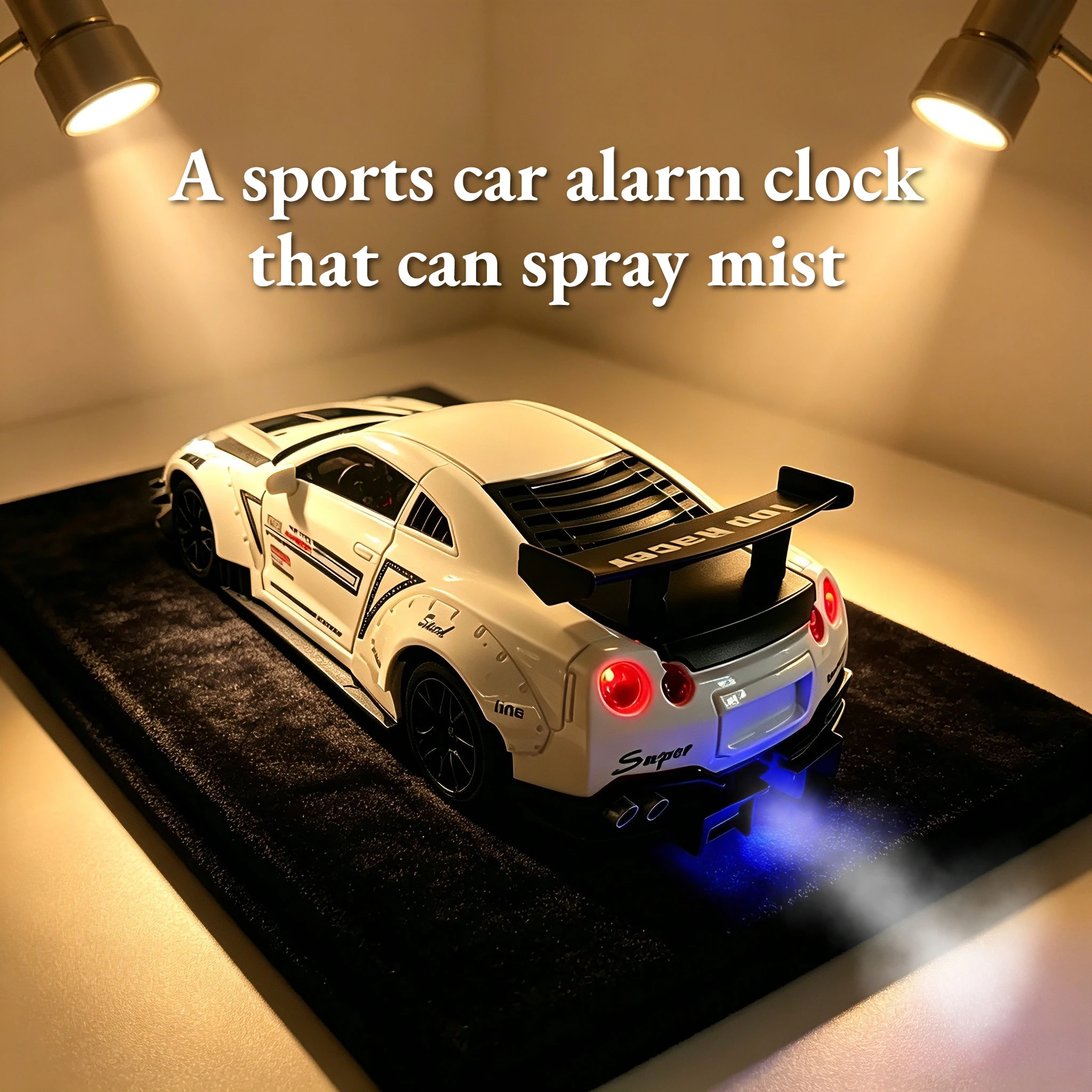 

Sports Car Alarm Clock Simulation Engine Sound Spray Light Auto Fans Gift.
