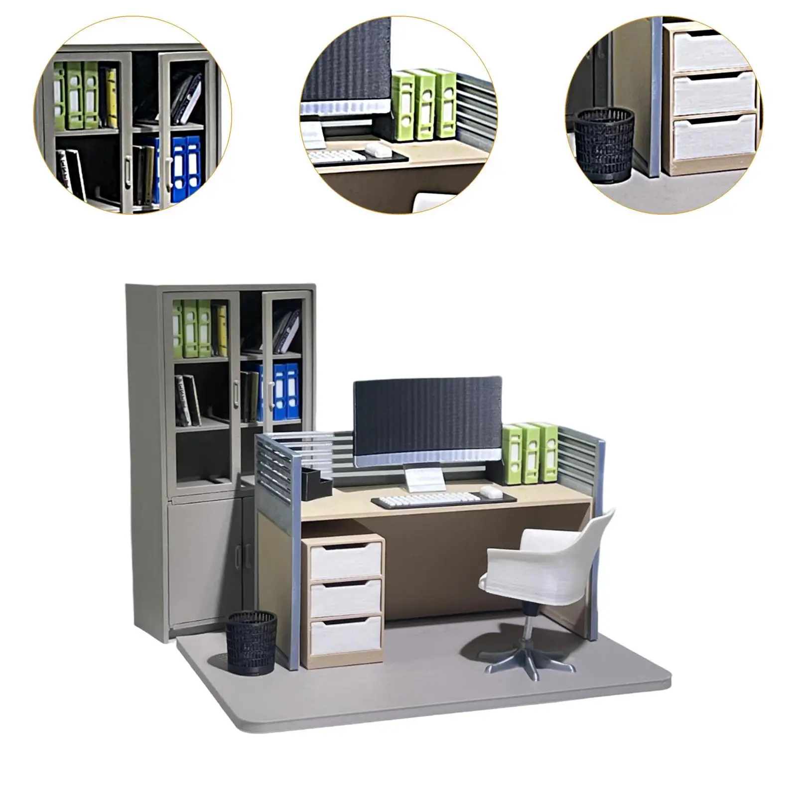 Poppenhuis Decor Mini Computer Bureau 1:12 Tiny Office Decor Miniatuur Decoratieve Accessoires DIY Levensscène Speelgoed Kantoormeubilair