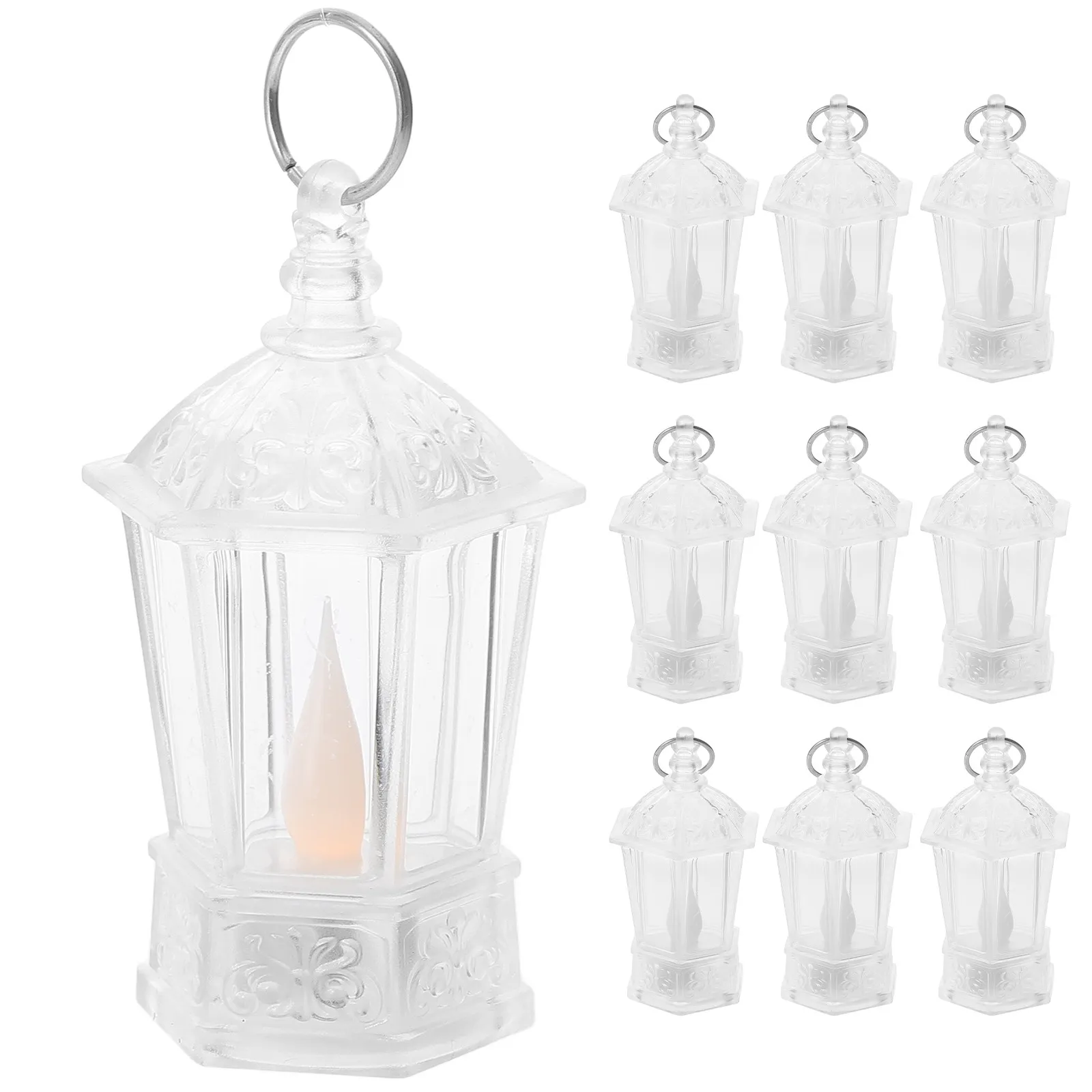 

12Pcs Clear LED Mini Lanterns Romantic Ambient Lights Handheld Portable Night Lamps for Bedroom Living Room Wedding Party Decor