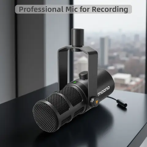 MAONO PD400X USB/XLR Dynamic Microphone All Metal With One-Touch Mute Headphone Jack And Volume Control For Podcasting Streaming