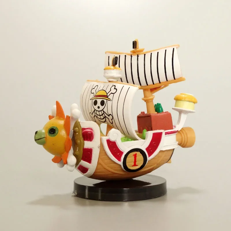 7cm Anime One Piece Luffy Figure Thousand Sunny Going Merry Boat Mini Pirate Ship Model Toys Action Figure Desktop Ornament Gift