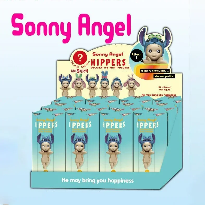 Caja ciega de Sonny Angel & Stitch, colección de dibujos animados de Anime Kawaii, Mini figuras, adornos, muñecas bonitas, juguetes de regalo de Navidad para niños