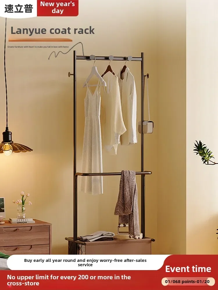 

Вешалка для одежды Передвижная двойная полка для одежды Простая штанга Напольная телескопическая напольная вешалка для одежды для спальни Вешалка для хранения одежды