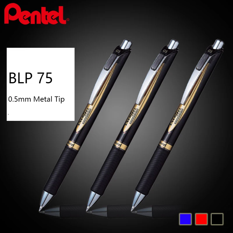

6pcs Japan Pentel Energel BLP75 Quick Dry Gel Pen 0.5mm Bullet Point Tip Waterproof Signature Pen Blue Red Black Office Supplies