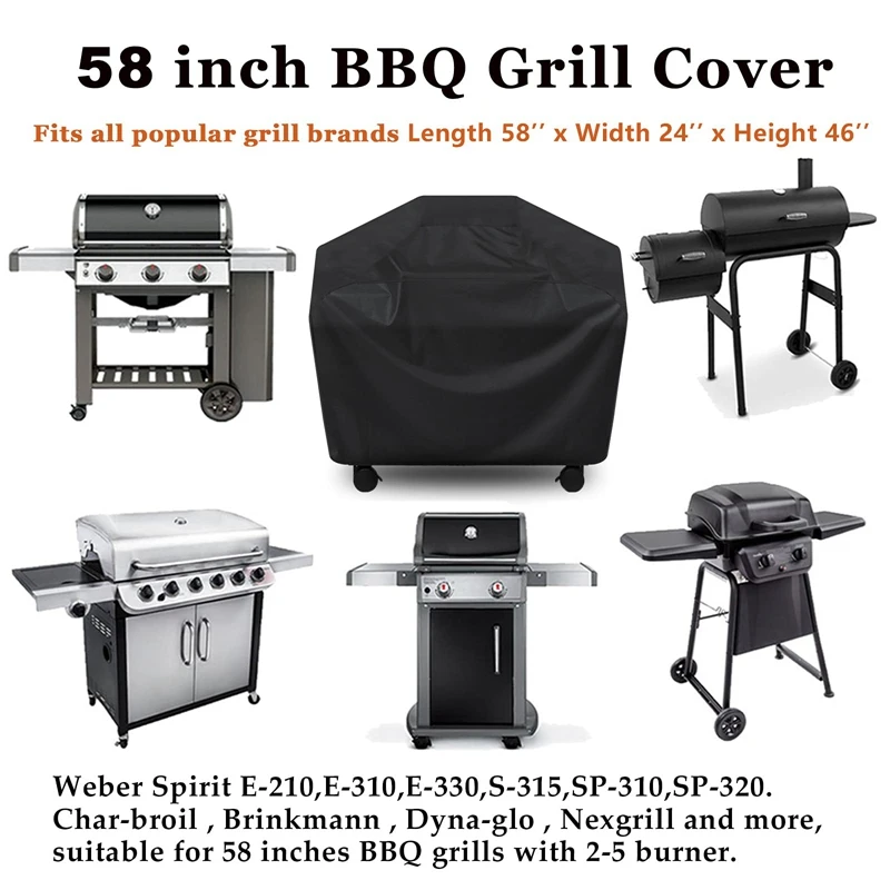 Grill Cover,58 Inch Waterproof BBQ Grill Cover,UV Resistant Gas Grill Cover,Electric Barbe BBQ Cover Protector