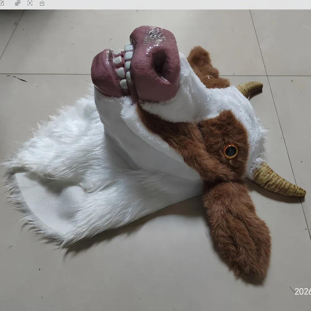Pelzige Kuhmaske für Erwachsene, Naturlatex Tier-Vollkopfmaske für Halloween, Cosplay und Kostümpartys – Detail 5