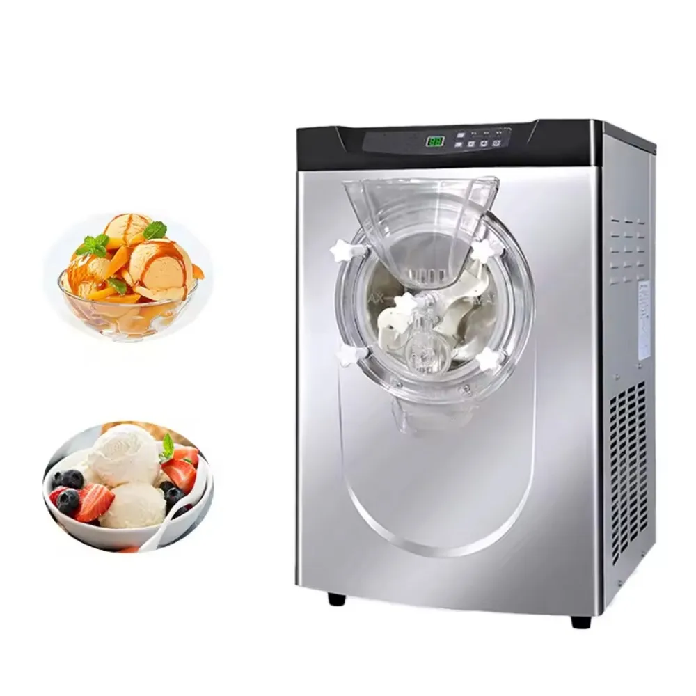 Stainless Steel, High-Efficiency, Easy-Clean & Compact，Small Commercial Hard & Soft Ice Cream Machine - Electric