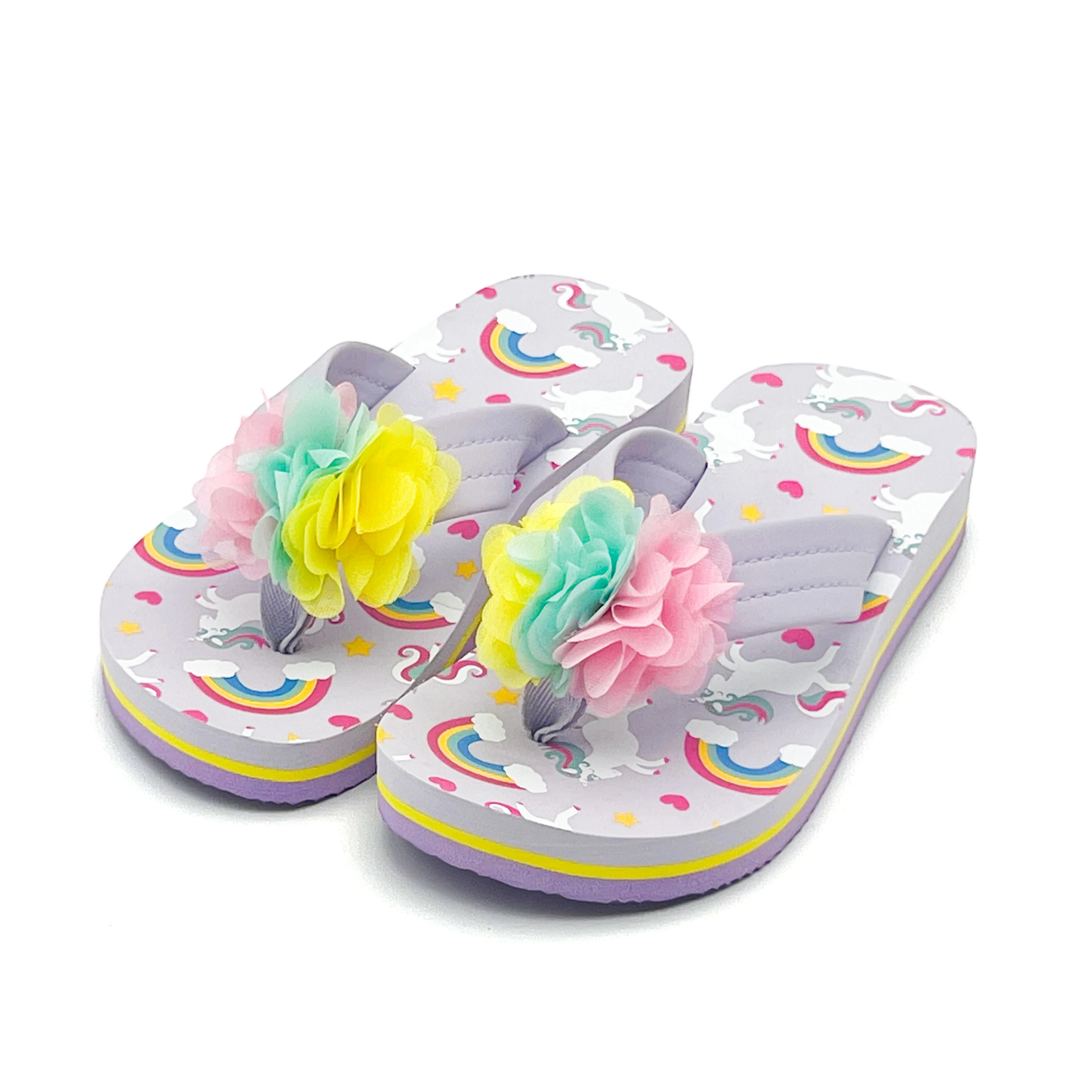 Kids Flip‑Flops Summer Beach Sandals, PU Upper EVA Outsole Non‑Slip Flat & Wedge Heel Thong Slippers for Boys Girls Big Kids