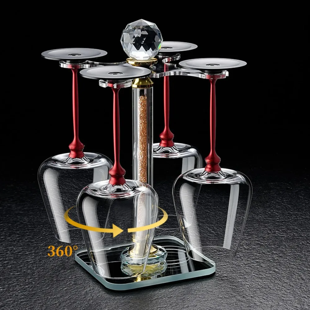 

Clear Rotating Glass Wine Glasses 500ml Ergonomic Holder Crystal Goblet Thickened Base Wine Decanter Glass Cup Cocktails