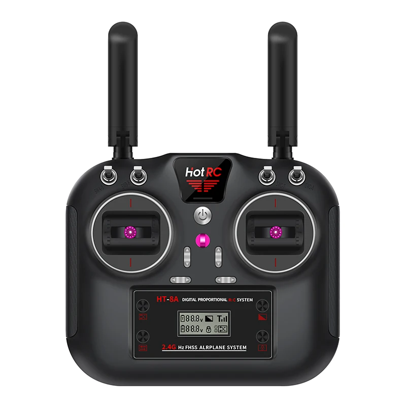 

DW Hobby HOTRC HT-8A 2,4G 8-канальный передатчик, универсальный пульт дистанционного управления с приемником для самолетов с неподвижным крылом, беспилотных транспортных средств Heli