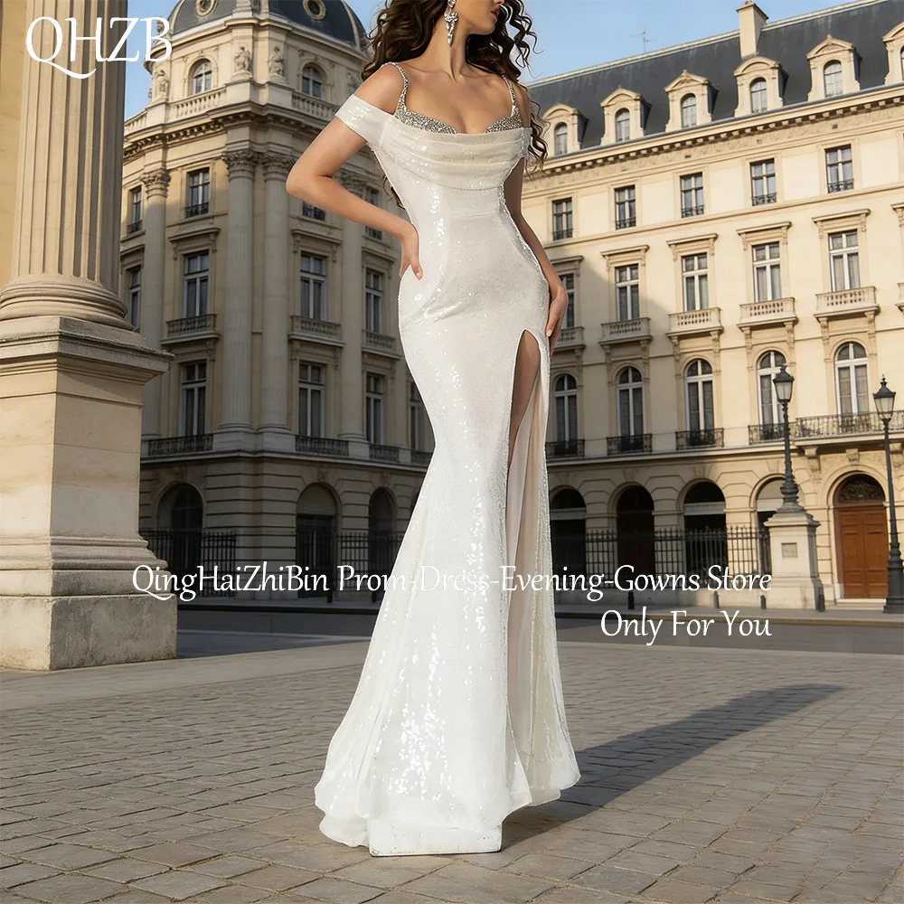 

Customized Elegant Sparkle Long Wedding Dresses Beads Floor-Length Mermaid Brides Dress Women Vestidos De Novias Gowns 2026