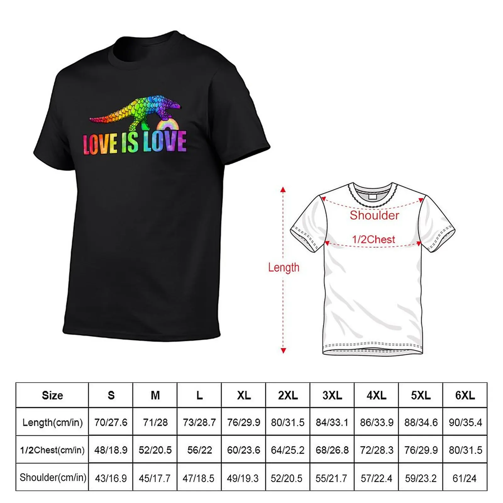 Love is love says the pangolin T-Shirt vintage baggy shirts outfits for men