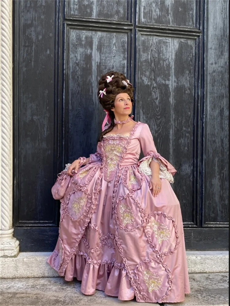 Robe une princesse La Francaise rose Rococo Robe baroque Marie Antoinette Robe de bal de la cour royale