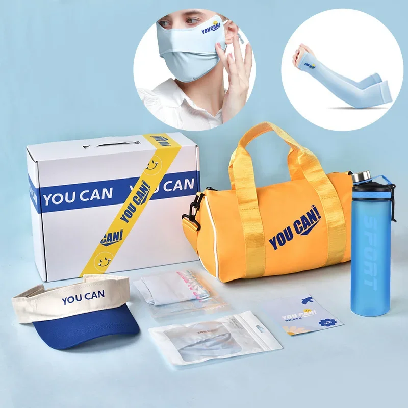 Creative sports bags plastic cups gift sets company activities summer coolness souvenirs summer party prizes