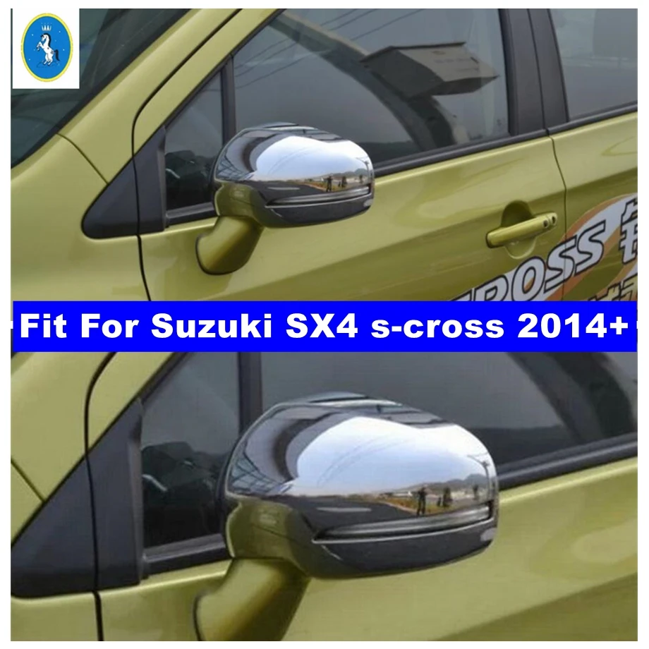 

Auto Chrome Rearview Mirror Cover Trim For Suzuki SX4 s-cross 2014 2015 2016 / With LED Style Model Hole Exterior Accessories