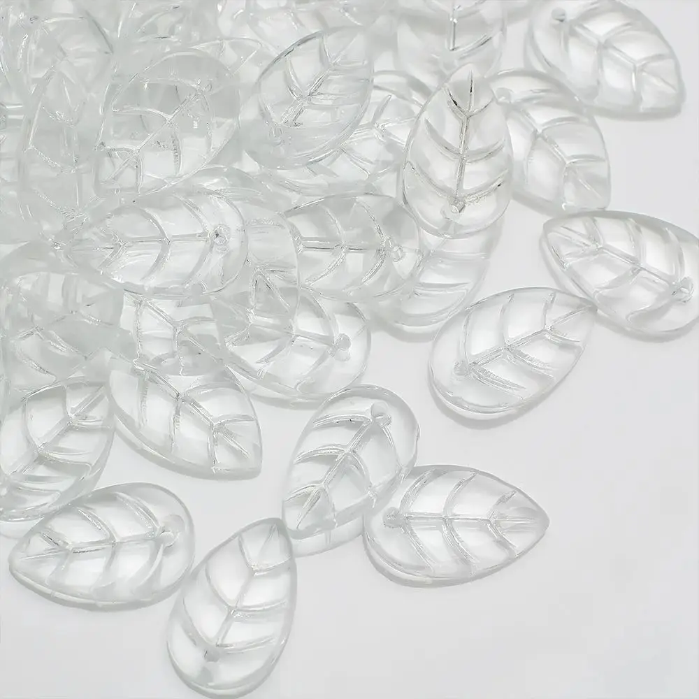50 Stuks 10x18mm Glad Glas Blad Kralen Kristal Kralen Losse Kralen Voor Sieraden Maken Diy Armband ketting Oorbel Accessoires