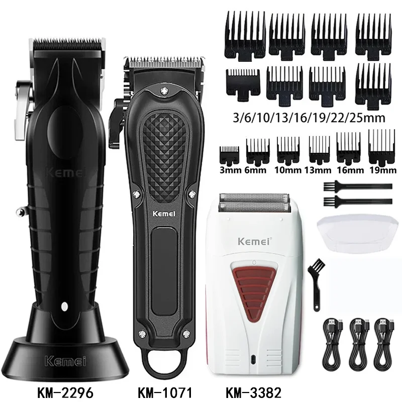 Kemei Haarschneidemaschine Km-2296 Km-1071 Km-3382 Barber Haarschneidegerät Kabellose Aufladbare Rasiermaschine