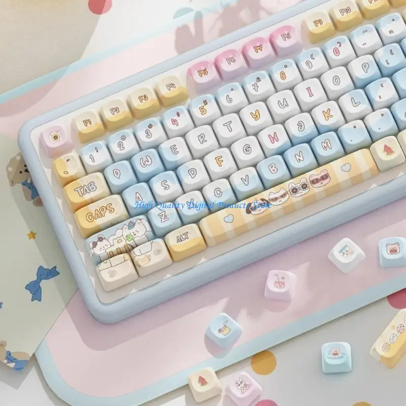 

U2JE Высота MCA Cartoon Cartoon Animal Keycap набор для механических клавиатур 112Keys Keycap