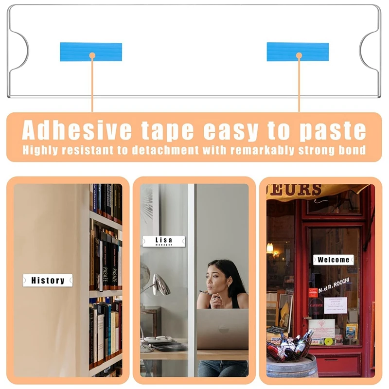 투명 아크릴 플라스틱 간판 거치대, 프레임 벽 명판, 사무실, 가정용, 2x8 인치