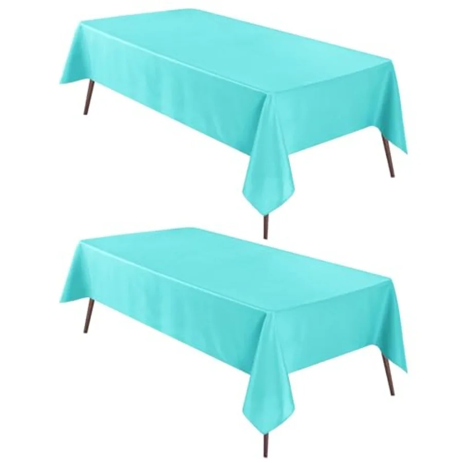 

2 Pieces Solid Recgle Tablecloth - Waterproof and Spillproof Washable Polyester Fabric Table Cloth for Kitchen and Dining Room,