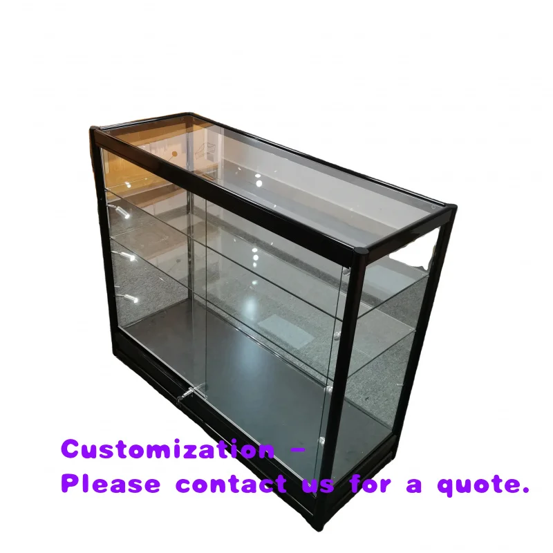 

custom.Top Seller LED Glass Counter Aluminum Tempered GlassFrame Smoke Shop Showcase Store Display Cabinet with Adjustable Shelv