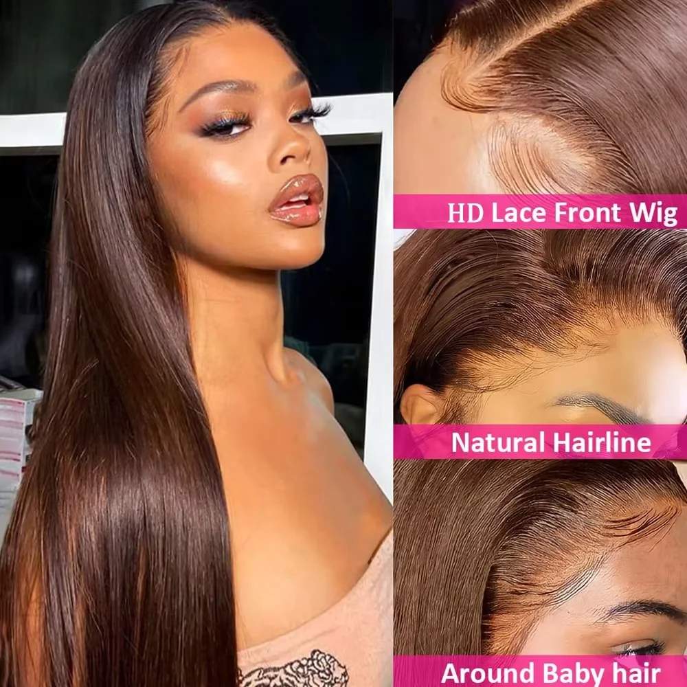 Chocoladebruin, echt haar, 13x - Hd Lace Frontal Wig Human Hair Pre Plucked recensie en prijs