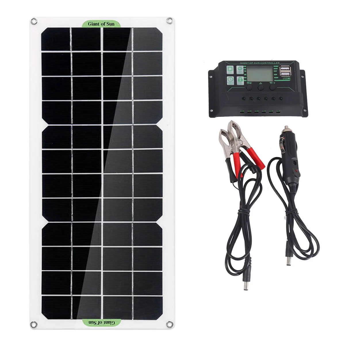 30W Solar Panel Car Van Boat Caravan Camper Trickle Portable 12V Battery Charger with 100A Controller