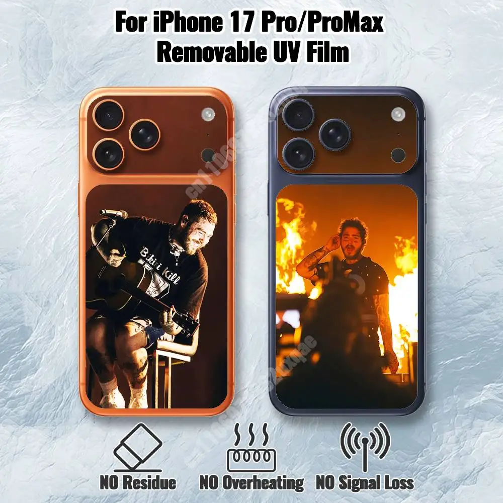 

Съемная УФ-пленка P-Post Malone Rockstar для iPhone 17 Pro/17 Pro Max, HD-наклейка-скин
