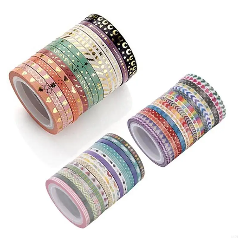 H37B 16 Roll glitzernder Washis Tape Dekorative Tape Handkontakte Künstler Klebeband für Scrapbooking Dekoration