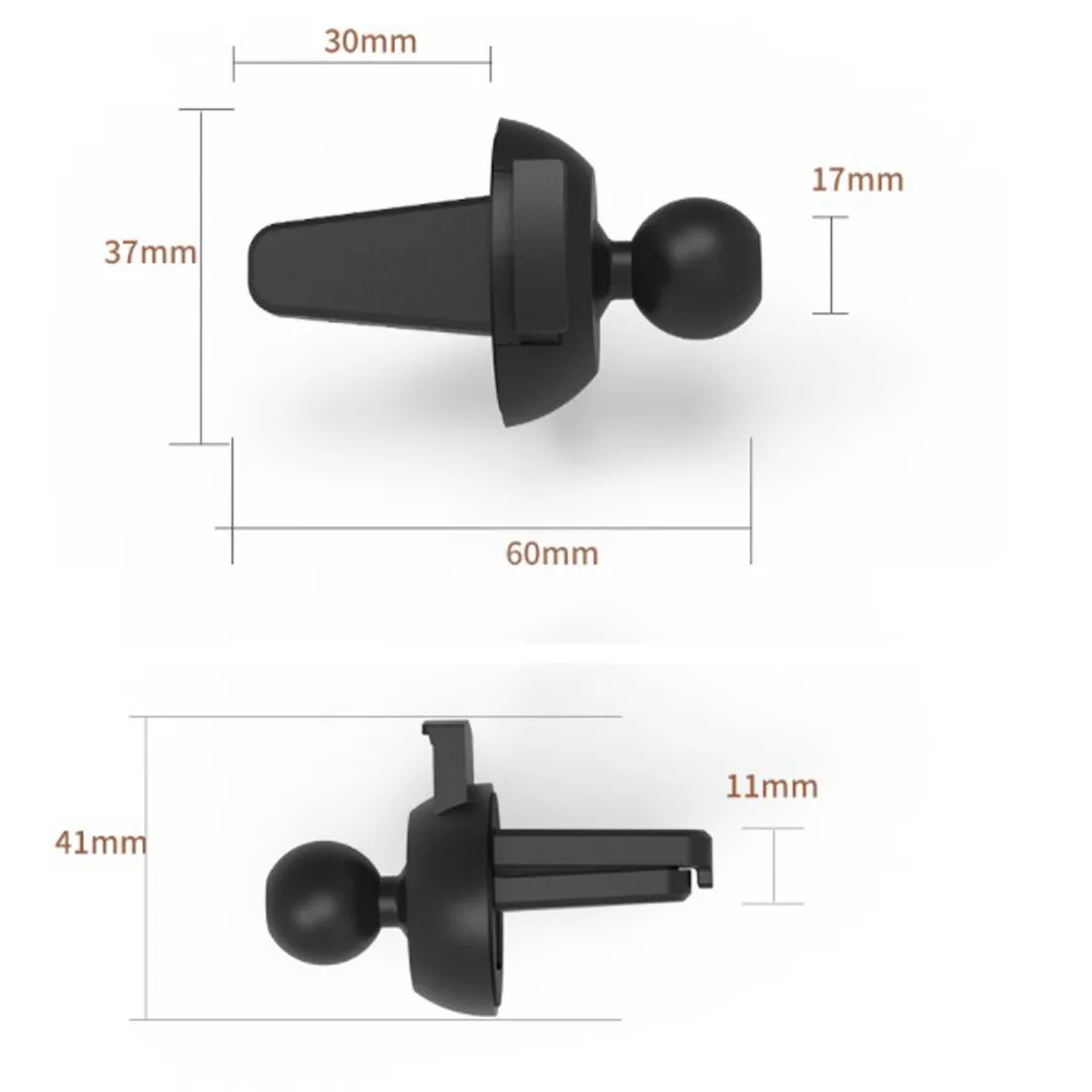 Universal 17mm Ball Head Car Air Vent Clip Magnetic Gravity Car Phone Holder Accessories Car Air Outlet Mobile Phone Stand Mount