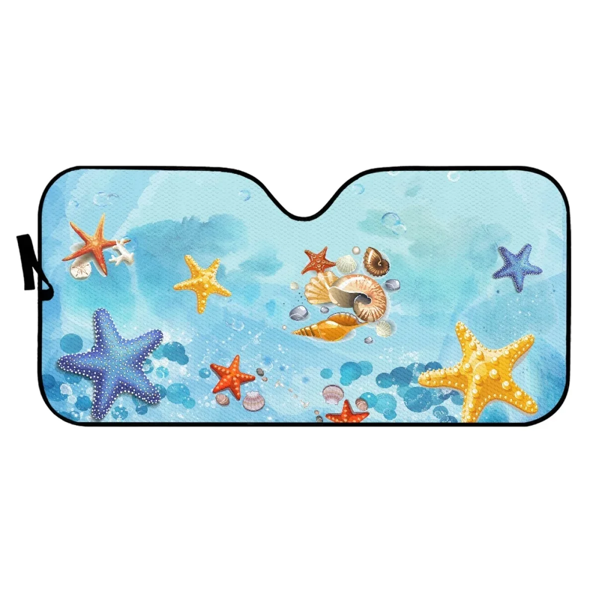 Beach Starfish Shells Design Pattern Car Sun Shade Windshield Protect Car Interior Durable Sun Shade for Women Men Boys Sunshade