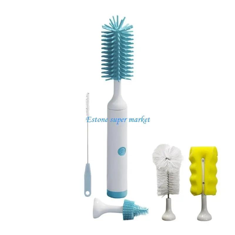 090B Effective Rotating Milk Bottle Brush Cleaner For Different Containers Cups