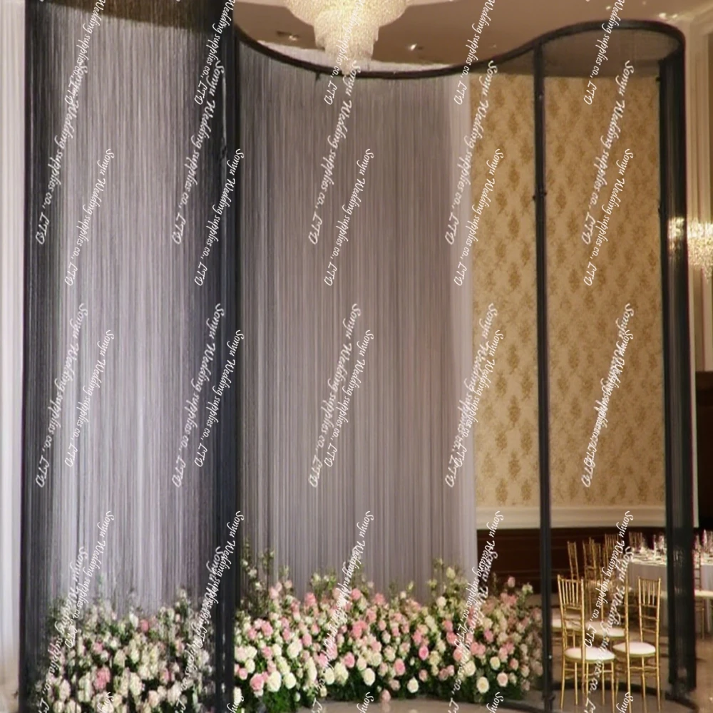 

220x220cm )f30 Wall Backdrop Panels Square black/white string Wall Backdrop for Wedding Party Birthday Engagement Wall Decor